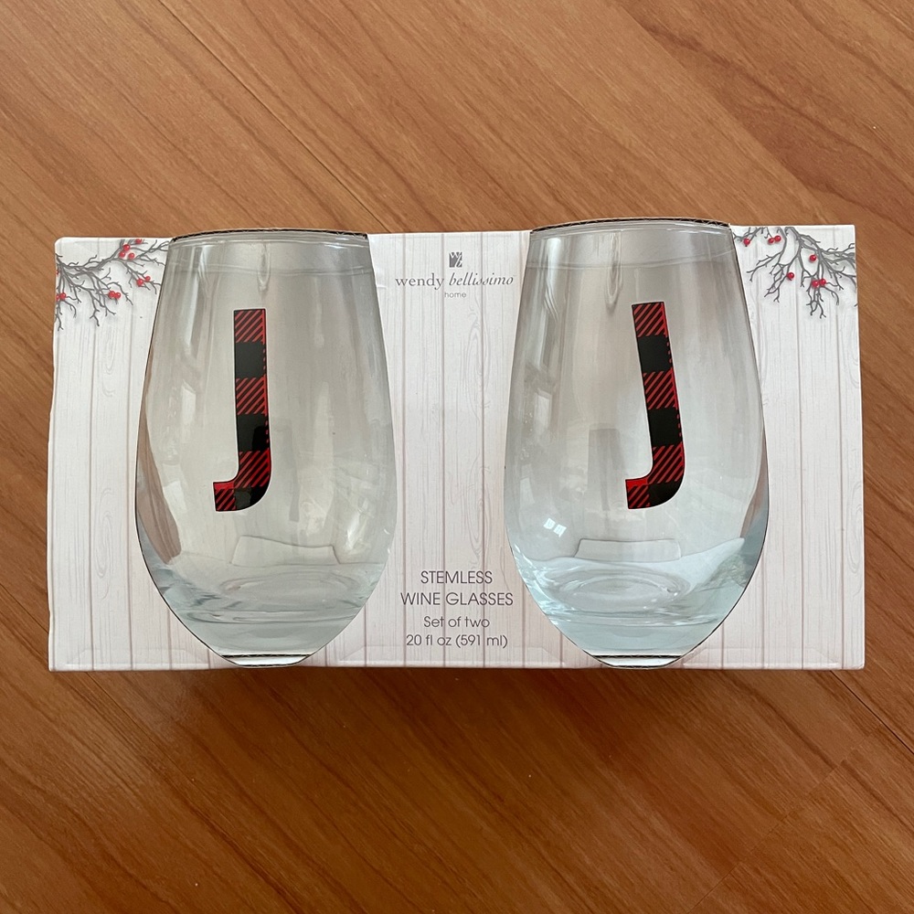 Set of 2 Stemless Wine Glasses